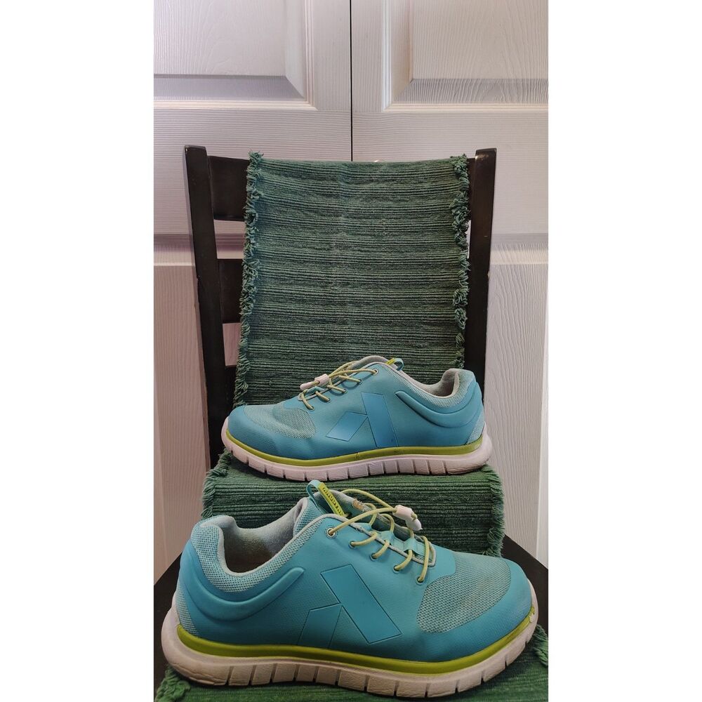 Anodyne No. 23 Sport Runner Shoes Teal Blue Lime Wide Orthopedic Sneaker 11W